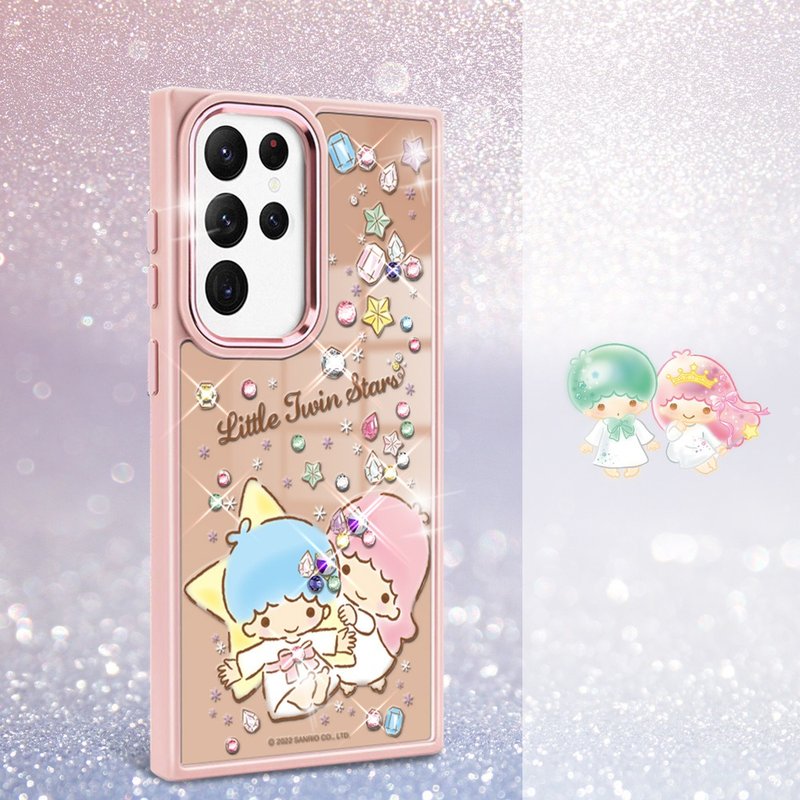 Sanrio Samsung S24/23 series military-standard anti-fall alloy frame mirror mobile phone case- Gemstone Gemini - เคส/ซองมือถือ - วัสดุอื่นๆ หลากหลายสี