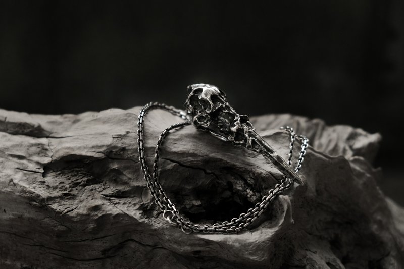 【Mountain Skeleton】Welcome back - Crow Necklace - Necklaces - Sterling Silver Silver