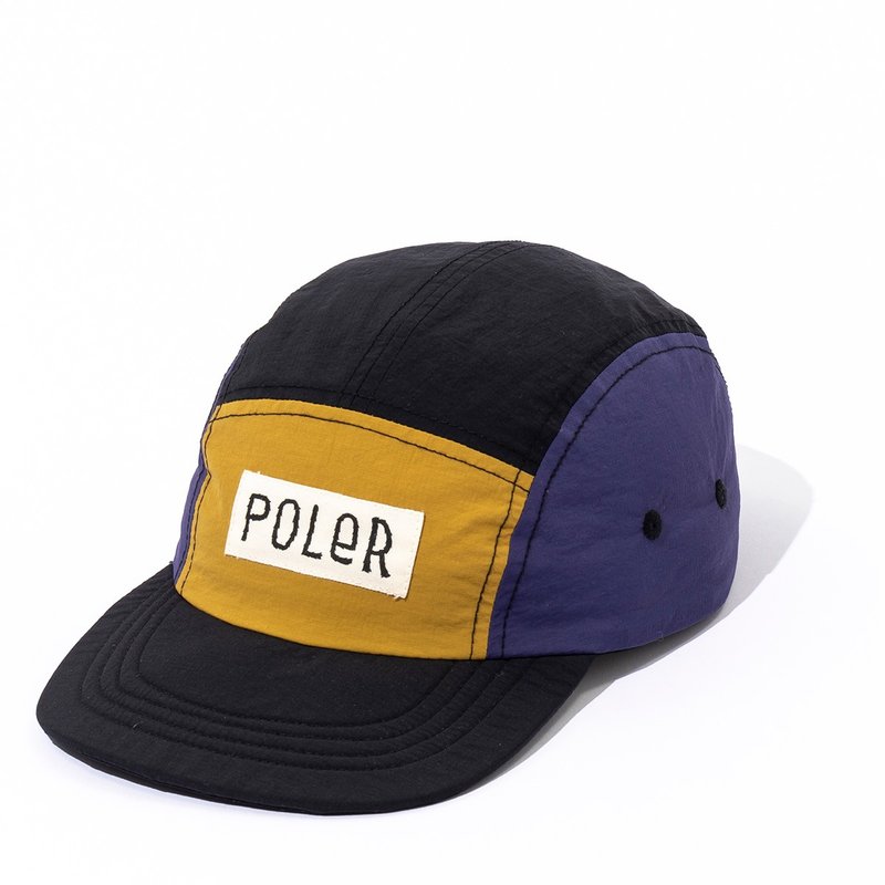 日本限定 POLER 5P NYLON FLOPPY RIP CAP 尼龍五片帽 拚接黑.紫 - 帽子 - 其他材質 多色