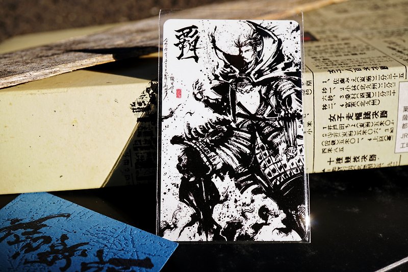 [Warring States Military Commander-Oda Nobunaga]-Ink Painting/Chip Travel Card/Japanese History/Non Card Sticker/Limited - Gadgets - Other Materials Black