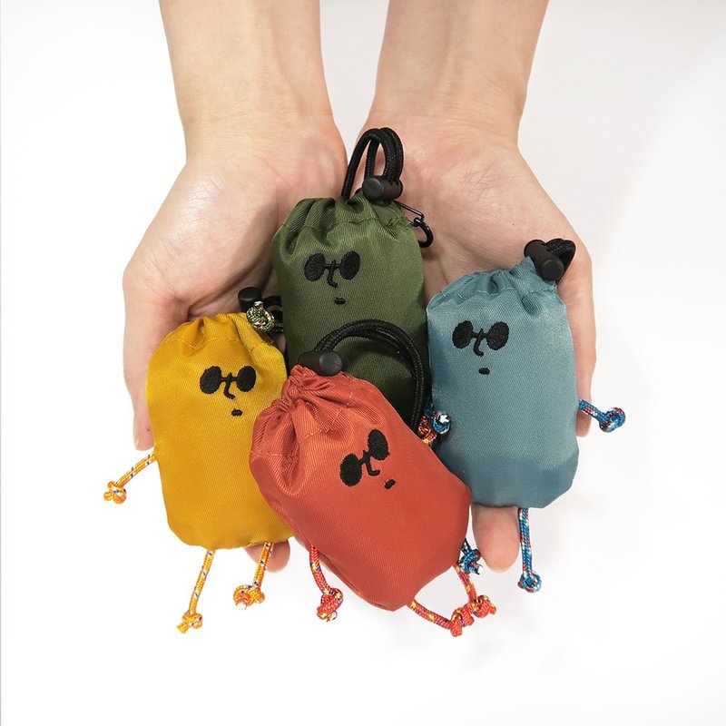 【ECO Buddy Bag】エコバッグ入りキーホルダー　選べる５色　バッグチャーム　撥水 - 手提包/手提袋 - 聚酯纖維 綠色