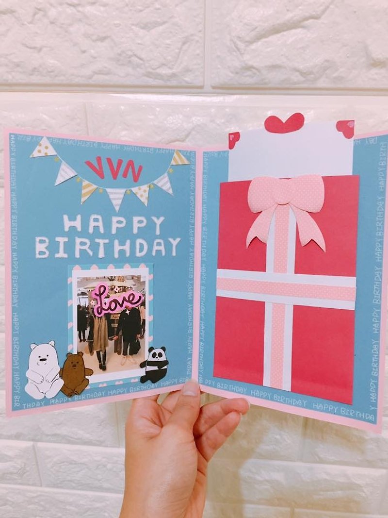 [Guest system] bear birthday card - (please discuss before the order) - Cards & Postcards - Paper Multicolor