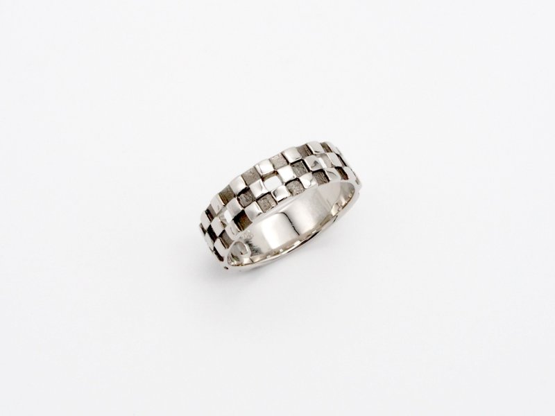 Pt900 Checkered Ring (Medium) Ichimatsu Ring - General Rings - Precious Metals Silver