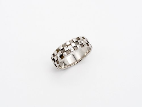 japone. Pt900 市松模様 リング (中) Ichimatsu Ring