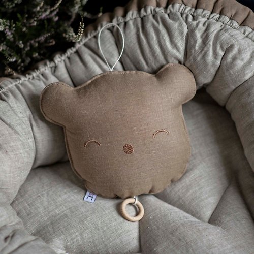 Cot and Cot Musical toy lullaby teddy bear pillow for baby - Cacao nursery mobile