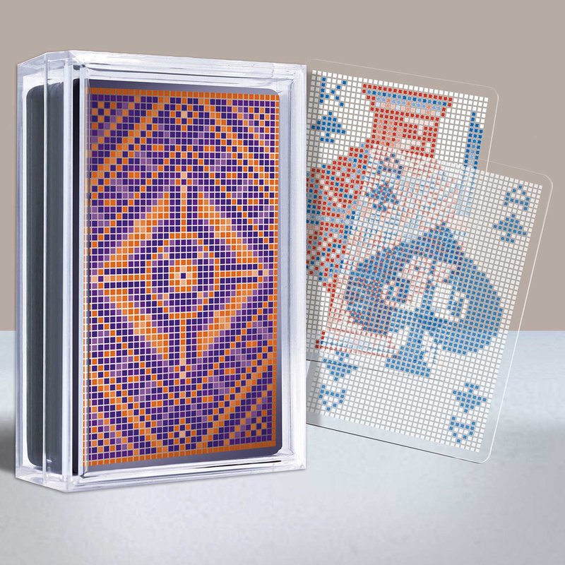 【ROYAL】Transparent mosaic playing cards-orange purple - Board Games & Toys - Plastic Multicolor