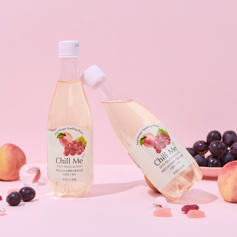 Limited purchase of 1 [Peach and Grape] Pure Double Fruit Vinegar Sparkling Drink 8 pieces (476ml) in the Super Pickup area - น้ำส้มสายชู - วัสดุอื่นๆ 