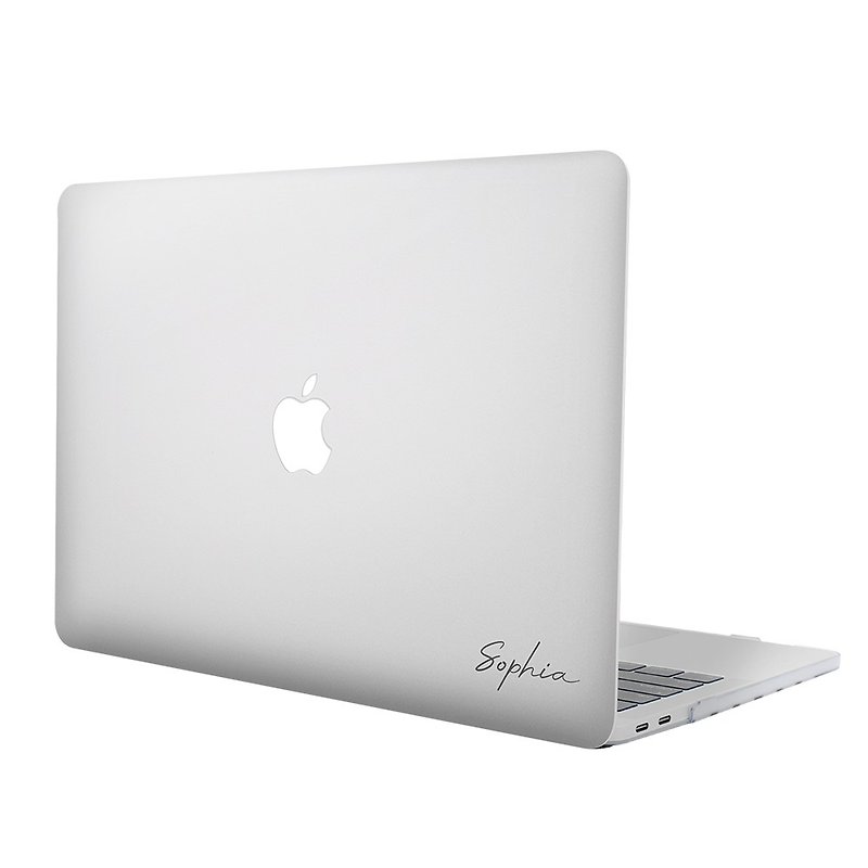 [Customized Gift] MacBook Protective Case Computer Case Simple Signature Design - Tablet & Laptop Cases - Acrylic Silver