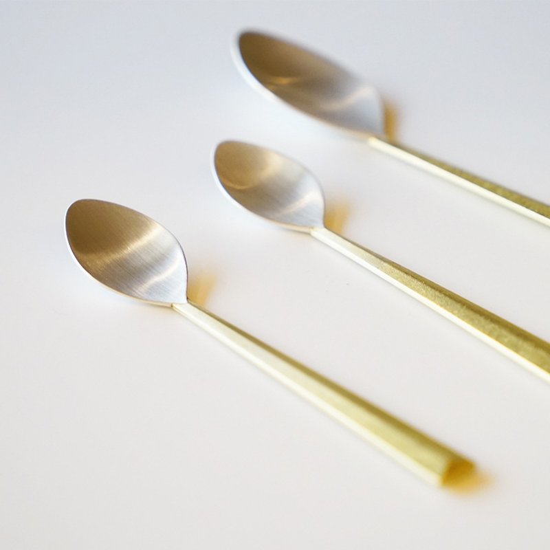 Hand-cast Bronze spoon | FUTAGAMI - ช้อนส้อม - ทองแดงทองเหลือง สีทอง