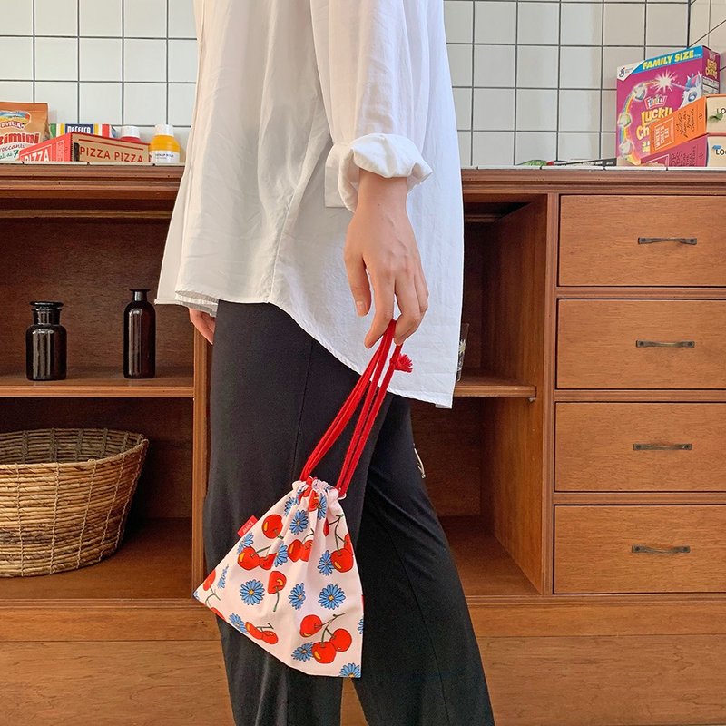 NemoNemo Pouch_Cherry&Daisy Pink - Toiletry Bags & Pouches - Cotton & Hemp Multicolor