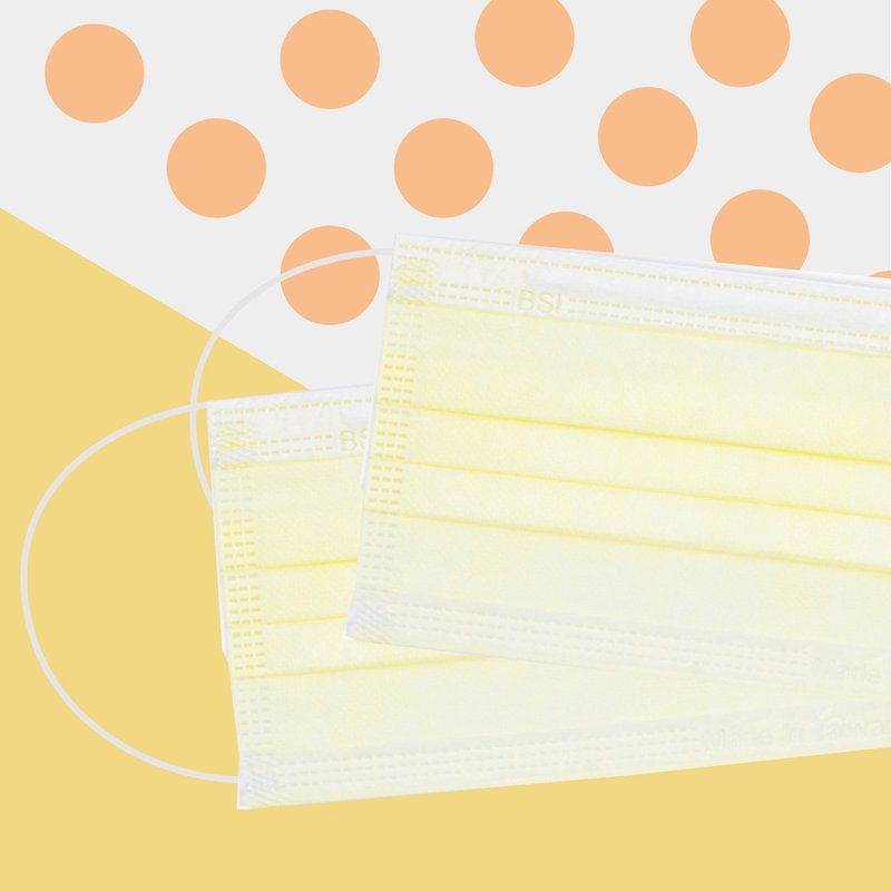 Youthful and beautiful color-moonlight yellow/adult 50 pieces medical mask - Face Masks - Other Materials Yellow