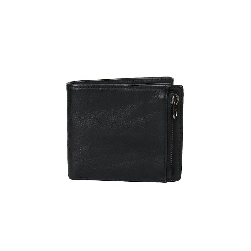 Handsome minimalist cowhide single pull short clip - black and brown - Wallets - Genuine Leather Brown