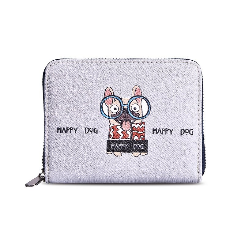 2018 new simple fresh girls zipper short wallet / card holder / wallet / short clip / gray / pink - กระเป๋าสตางค์ - วัสดุอื่นๆ สีเทา