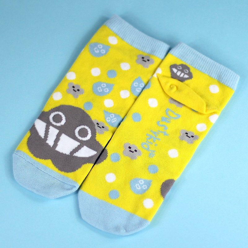 Dustykid Smiling Socks - ถุงเท้า - วัสดุอื่นๆ สีเหลือง