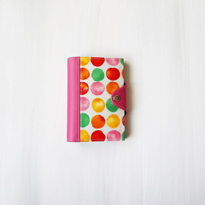 Notebook Cover Colorful Dot Pink - ปกหนังสือ - วัสดุกันนำ้ สึชมพู