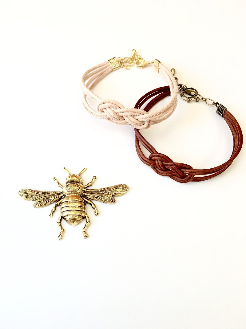 Leather bracelet - Bracelets - Genuine Leather Brown