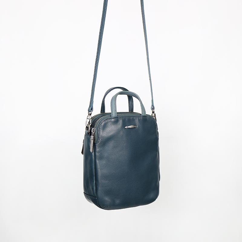 Speakeasy washed sheepskin mini shoulder bag - lake blue - Messenger Bags & Sling Bags - Genuine Leather Blue