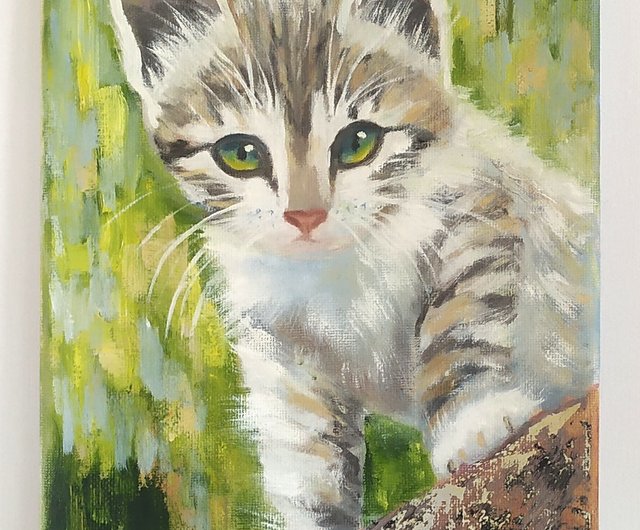 油絵　専用　いつもごきげんな猫 キャンバス油絵 シー様専用 いつもごきげんな猫