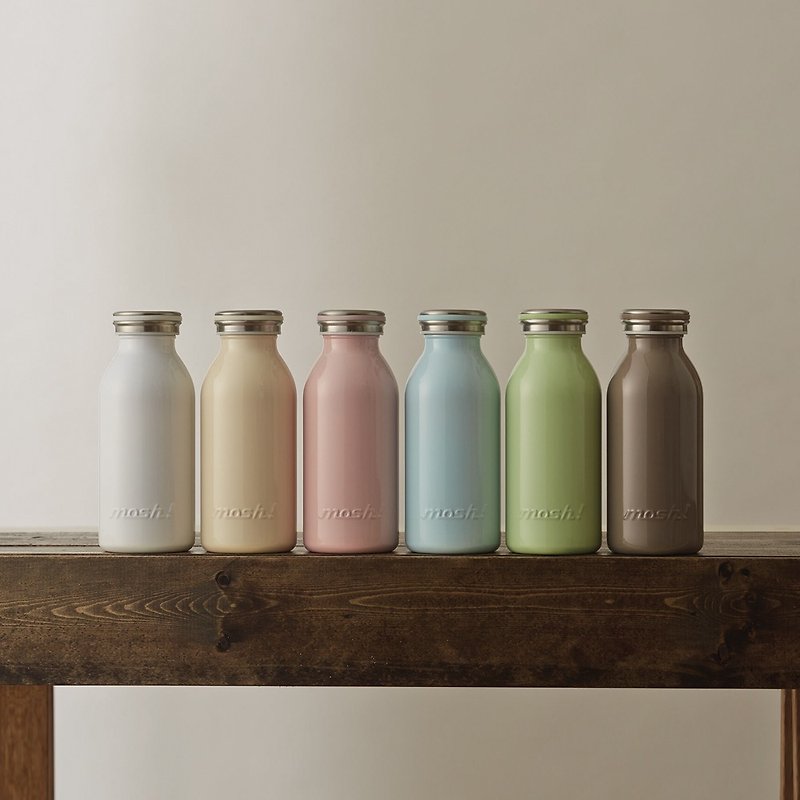 Japan Mosh! Milk-based thermal insulation bottle-350ml (six colors in total) - กระบอกน้ำร้อน - สแตนเลส หลากหลายสี