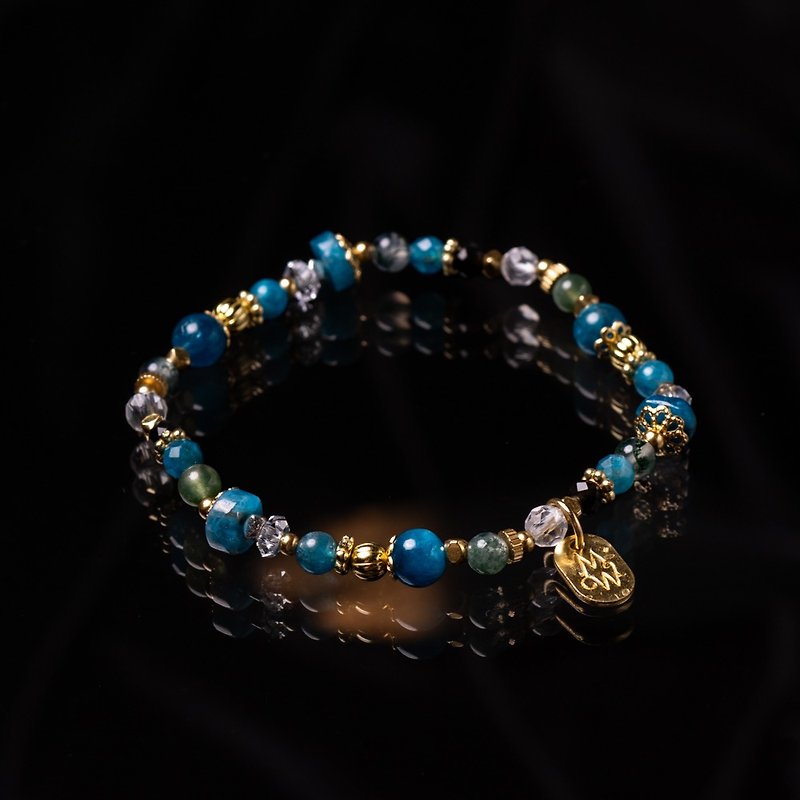 Zizai//C1600 Stone Seaweed Jade Bracelet - สร้อยข้อมือ - เครื่องเพชรพลอย 