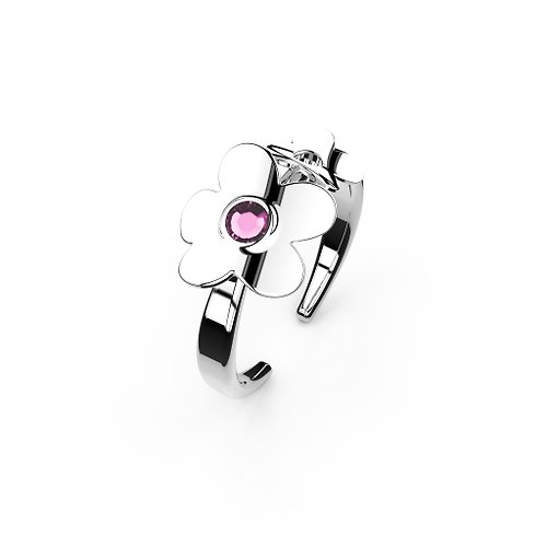 Mille-Feuille Fashion 【Pinkoi x SOU・SOU】淺紅寶石水晶戒指 | 七月誕生石