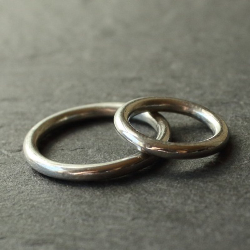 錫×銀環 線錫環 - 戒指 - 銀 銀色