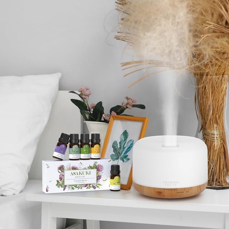 【1+1】ASAKUKI Rock Light Wood Premium Diffuser with Essential Oil Gift Set - น้ำหอม - วัสดุอื่นๆ 