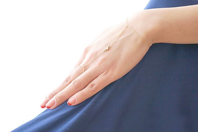 【14KGF】Ring Bracelet, Cubic Zirconia - 手鍊/手環 - 其他金屬 