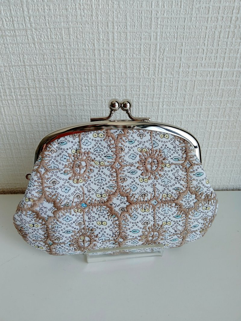 ミナペルホネン✕リバティ　親子がま口財布 - 零錢包/小錢包 - 棉．麻 卡其色