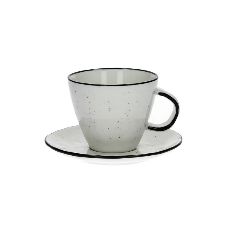 BASIL Ø9CM coffee cup and tray - ถ้วย - ดินเผา ขาว