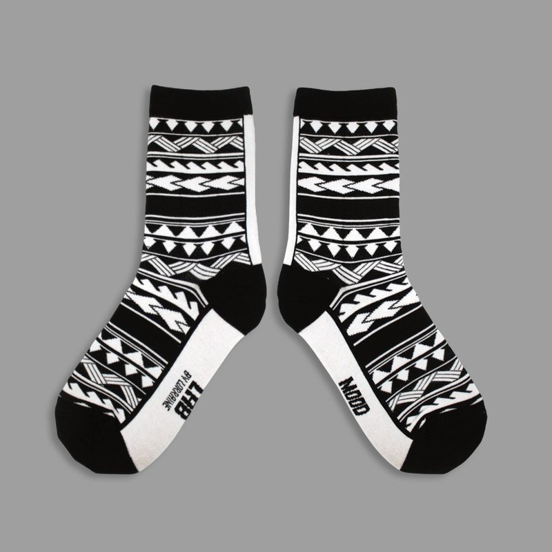 MAORI socks - ถุงเท้า - ผ้าฝ้าย/ผ้าลินิน สีดำ