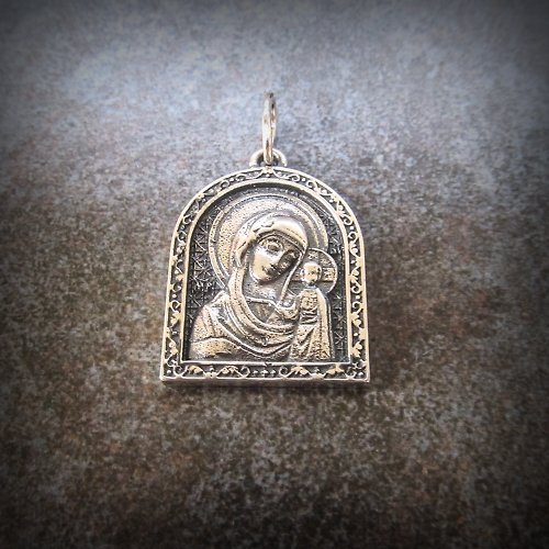 Gogodzy Virgin Mary silver necklace pendant,Virgin Mary necklace charm,ukraine handmade