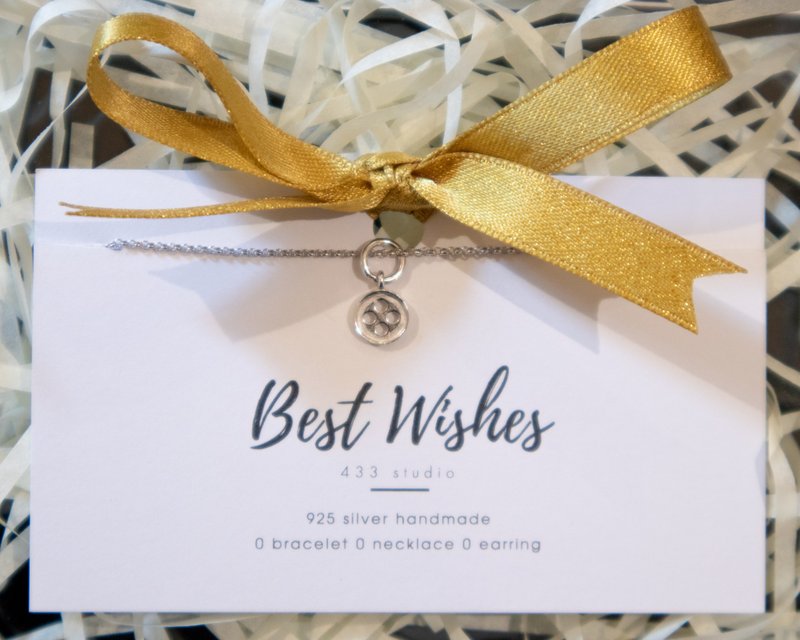 925 SILVER 幸運紐扣 頸鏈 - 銀 - 頸鏈 - 項鍊 - 純銀 銀色