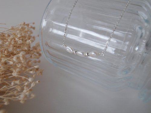 ChloMi 【項鍊】925 純銀 珍珠項鍊 巴洛克珍珠 情人節禮物