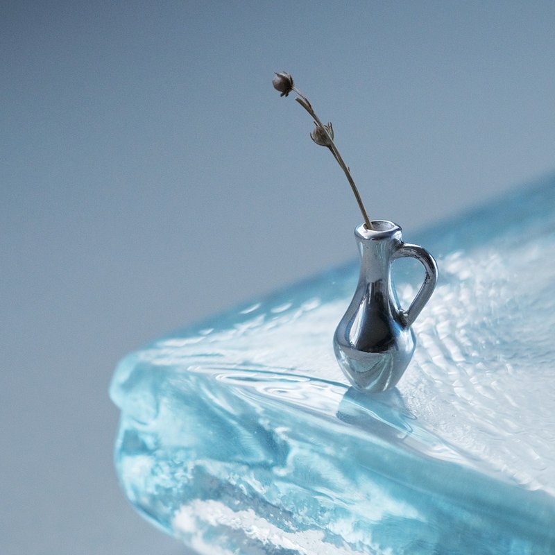 迷你 花瓶 編繩 項鍊 925銀 - 項鍊 - 其他金屬 銀色