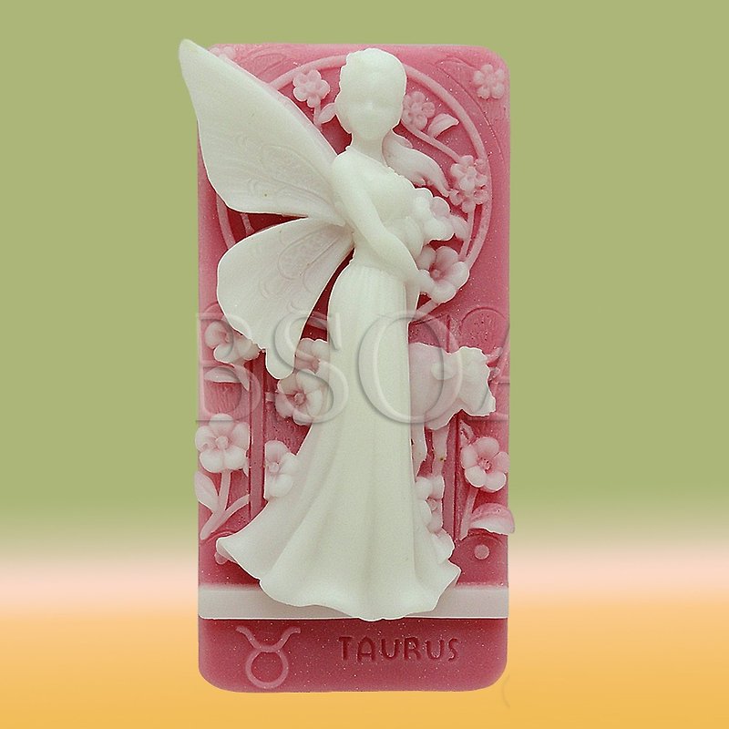 Zodiac Taurus Fairy handmade soap scented with Pear and Freesia - สบู่ - วัสดุอื่นๆ สีเหลือง