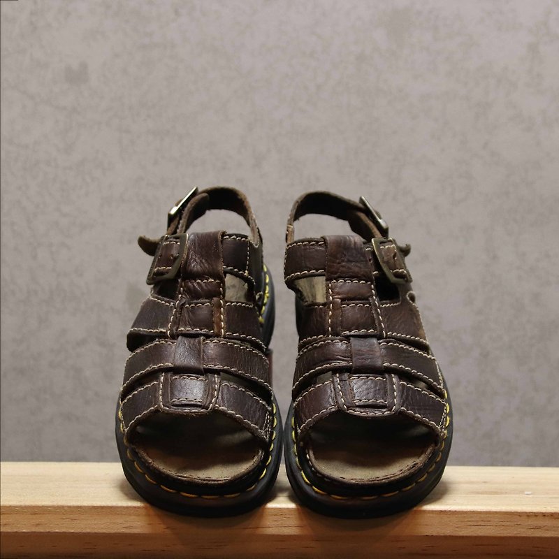 Tsubasa.Y Ancient House Dark Brown 003 Martin Sandals, Dr.Martens England - Sandals - Genuine Leather 