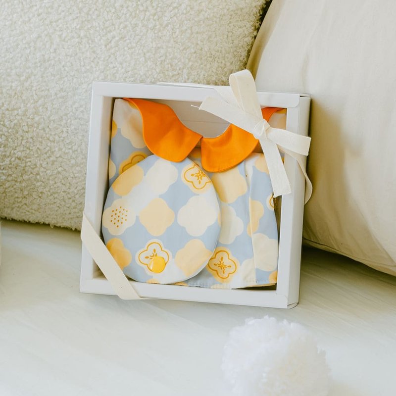 [Print Happy Baby One-month Gift Box] Selected 3-piece set/Glass Begonia No. 2/Playful yellow and blue - ของขวัญวันครบรอบ - ผ้าฝ้าย/ผ้าลินิน สีเหลือง