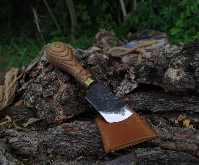 Leather Skiving Knife. Hand Forged Knife for Leather. Semi-Round