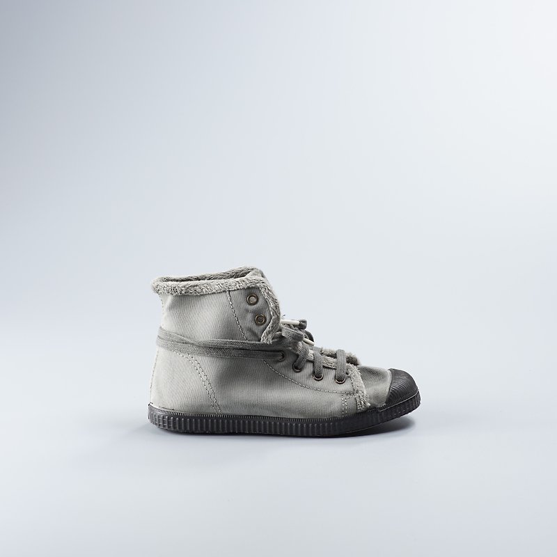 Spanish canvas shoes winter bristles light gray blackhead wash old 959777 adult size - รองเท้าลำลองผู้หญิง - ผ้าฝ้าย/ผ้าลินิน สีเทา