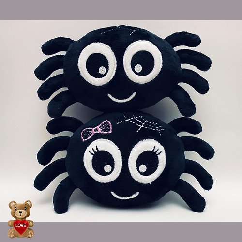 Tasha's craft Personalised embroidery Plush Soft Toy Spider