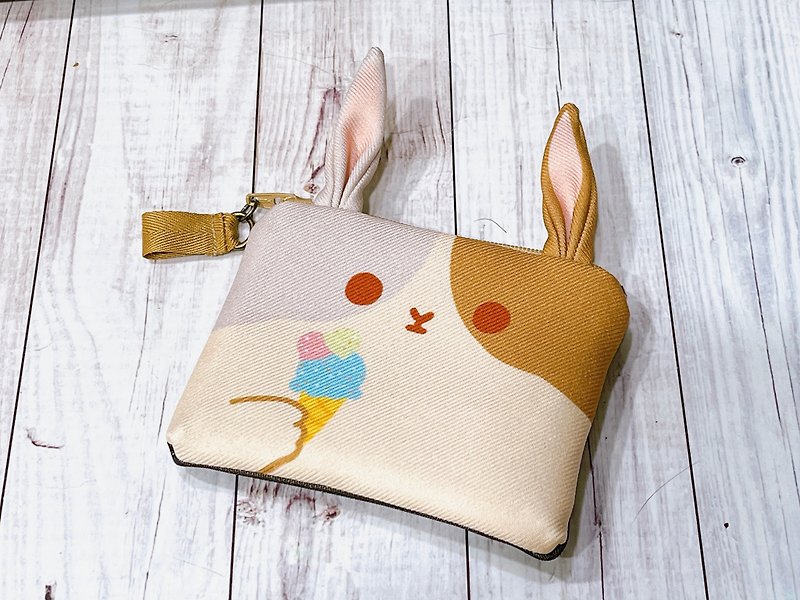 Small V Shaped Animal Coin Purse - Ice Cream Bunny - Coin Purses - Other Materials 