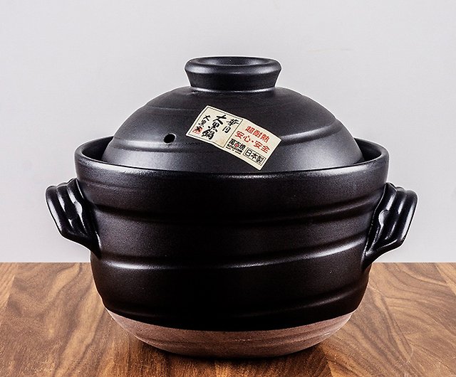 日本輸入永遠の燃える土鍋キャセロール二重蓋土鍋、スープ、お粥 