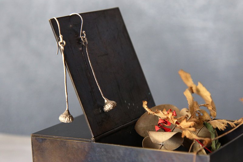 เงินแท้ ต่างหู สีเงิน - Little Botanic Garden Earrings