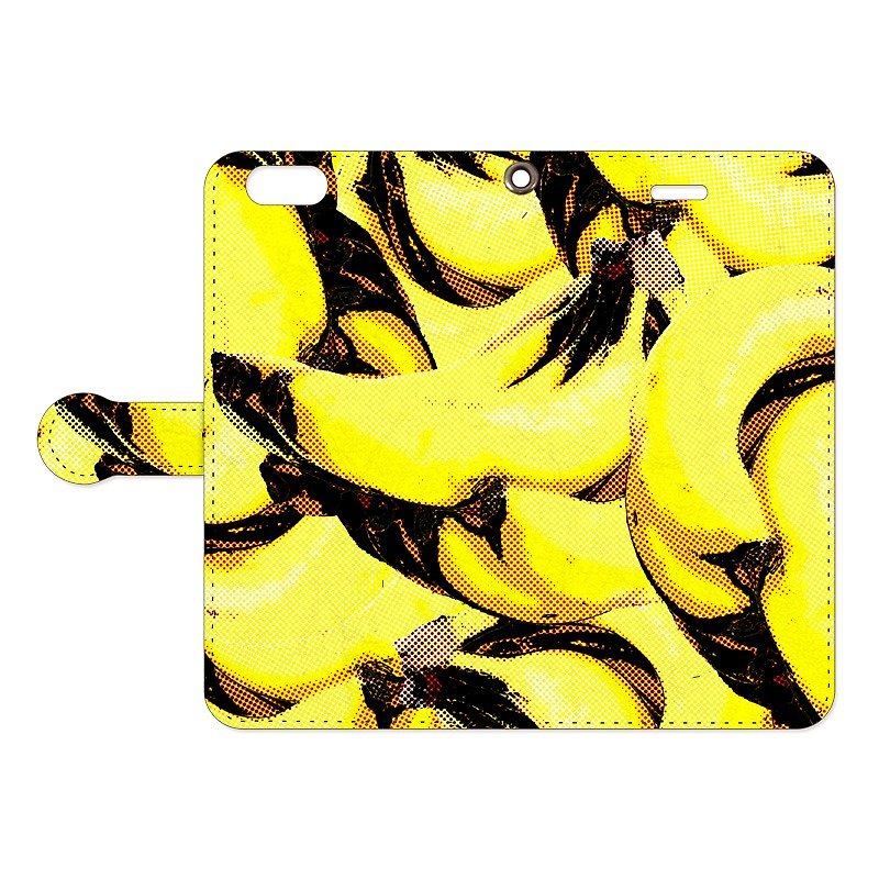 [Notebook type iPhone case] sweet banana - Phone Cases - Genuine Leather Yellow