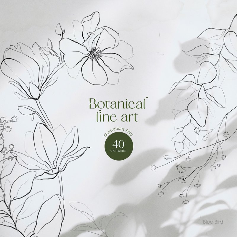 Botanical Line Art. Electronic file - 電子似顏繪/繪畫/插畫 - 其他材質 