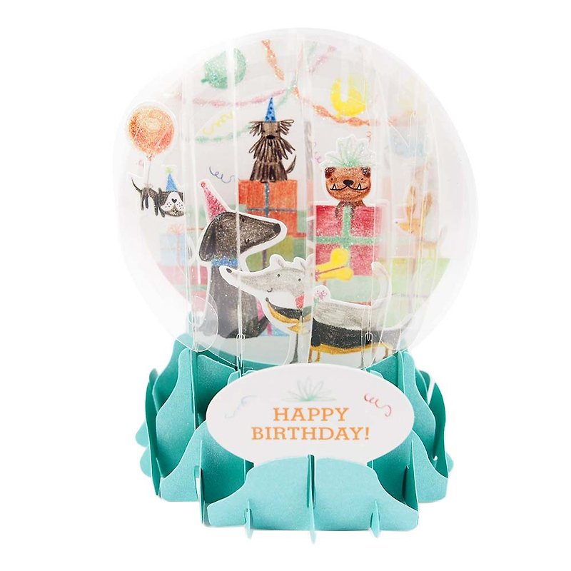 Snowball Card-Dog Gift【Up With Paper-Pop-up Card Birthday Wishes】 - การ์ด/โปสการ์ด - กระดาษ หลากหลายสี