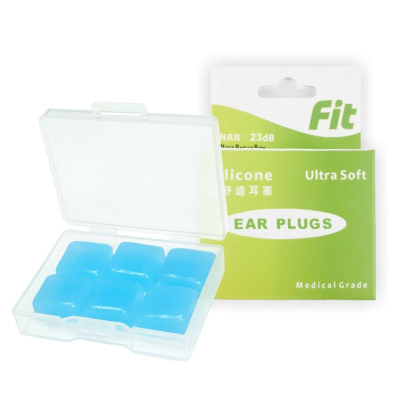 【FIT】矽膠耳塞-藍色6入 柔軟可塑 隔音防噪 睡眠 -  內付收納盒 - 其他 - 矽膠 綠色