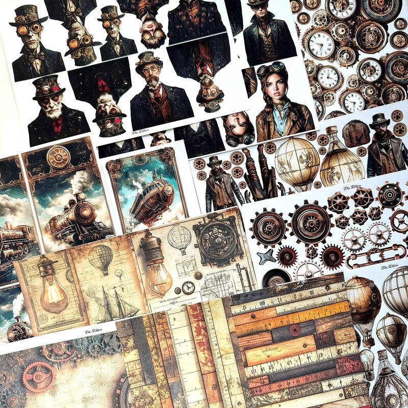 SteamPunk (스팀펑크) Set pack - สติกเกอร์ - กระดาษ 