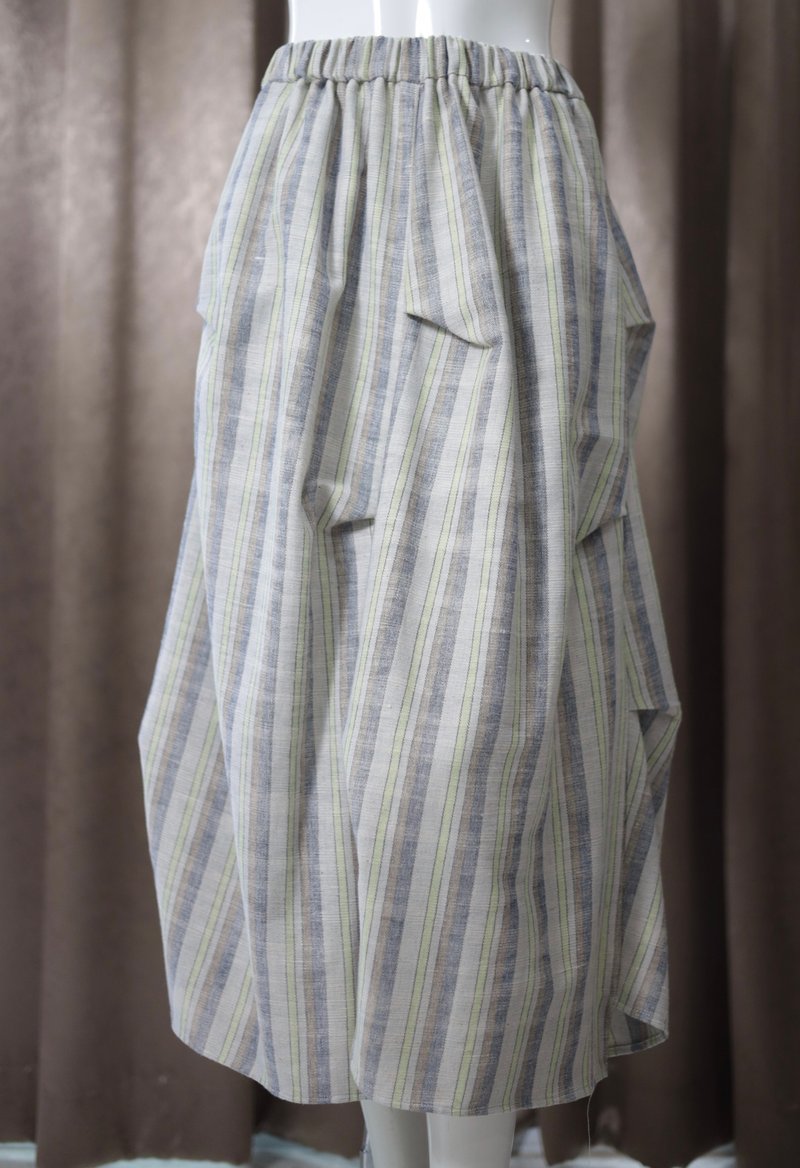 Loom & Leaf - Artisanal Tuck Skirt - 裙子/長裙 - 棉．麻 多色